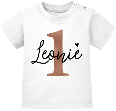 Produktbild von personalisiertes Baby T-Shirt Geburtstag Monogramm Geburtstags-Shirt personalisierbar mit Name Alter 1-3 SpecialMe® 1 Jahr weiß 80/86 (10-15 Monate)