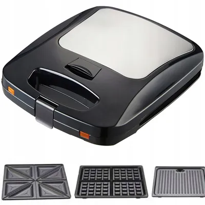Produktbild von 3W1 Sandwichmaker 1200W Schwarz-Toasts, Panini, Waffeln und Grill, Einfache