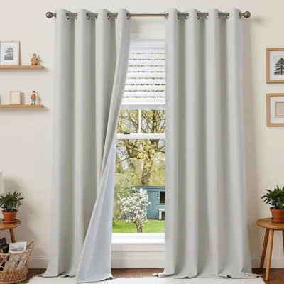 Obrázok produktu pre Zatemňujúce záclony 260 x 140 cm - Sada 2 - Ochrana pred teplom - Zvuková izolácia