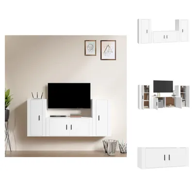 Immagine prodotto di vidaXL Set di mobili TV a 3 pezzi in legno bianco - Mobili TV