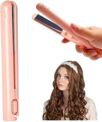 Produktbild von Mini-Styling-Set - 2-in-1-Styling- und Krümmel-Set - 17×2,2×2,2 cm - Reis-Styling-Set für alle Haartypen (rosa)