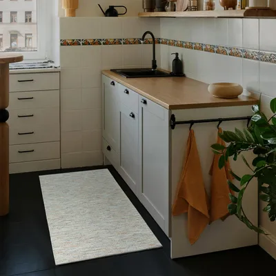 Produktbild von Teppichläufer - 55x85 cm - Grau - Waschbar - Rutschfest - Küchenteppich - SIENA - Flur Teppich - Badezimmerteppich