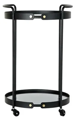 Beistelltisch, schwarz, Metall & Glas, 47x46x71 cm
