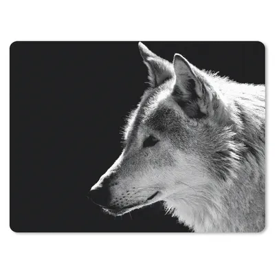 Produktbild von MuchoWow® Mauspad Mousepad Wildlife - Wolf - Schwarz - Weiß 23x19 cm - Mousepads - Maus Mat - Pad - Mausunterlage - Schreibtischunterlage - Mauspad
