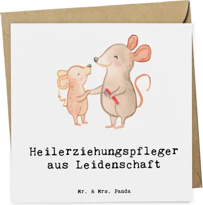 Produktbild von Mr. & Mrs. Panda Glückwunschkarte Heilerziehungspfleger Leidenschaft - Weiß - Geschenk, anlasskarte, faltkarte, Spruch, Klappkarte, Ausbildung, Lustig, doppelkarte