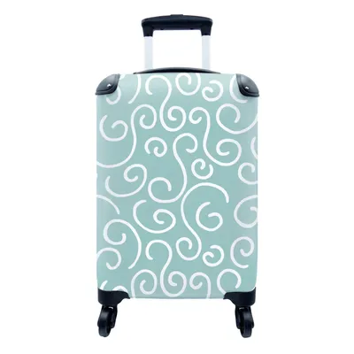 Produktbild von MuchoWow® Koffer Handgepäck Trolley Rollkoffer Kleine Reisekoffer mit 4 Rollen - Muster - Strand - Meer - Abstrakt - Cabin Size < 55x40x23 cm & 55x40x20 cm - Fotokoffer - Kabinenkoffer - Boardgepäck - Reise-Box - Reisekoffer - Reisegepäck - Koffer mit Bild - Trolley für Kinder