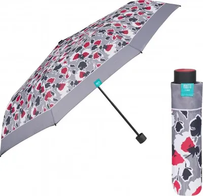 Image de PERLETTI Time, parapluie pliant pour dames Floreale / garniture grise, 26307