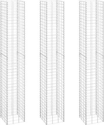 Zdjęcie produktu dla Wysokie donice gabionowe, 3 szt., 30x30x200 cm, żelazo