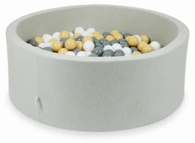 Immagine prodotto di Bacinella grigio chiaro 110x40 con 500 palline: Beige, grigio, bianco