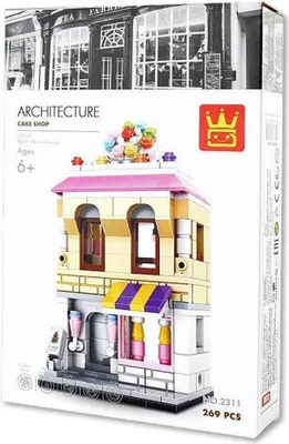 Productafbeelding van WANGE, Mini Street View-taartwinkel, bouwpakket, ABS-plastic, 269 onderdelen