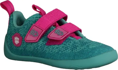 Zdjęcie produktu dla Affenzahn Knit Happy Owl buty boso, dziewczęce, tekstylne, turkusowe/różowe, trampki - buty boso KINDER, zielone