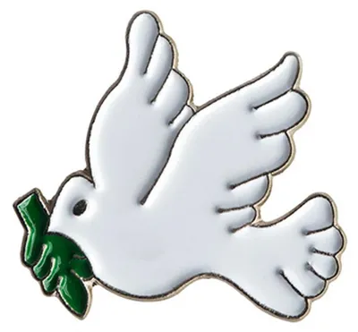 Produktbild von Friedenstaube Brosche Vogel Pin Taube Miniblings Peace Anstecker emailiert Zweig