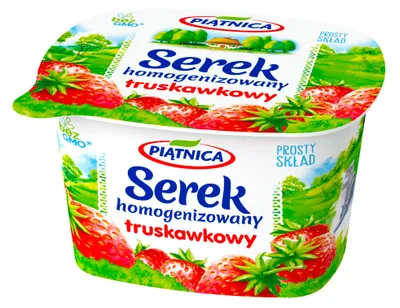 Zdjęcie produktu dla Piątnica Serek Homogenizowany truskawkowy 150g