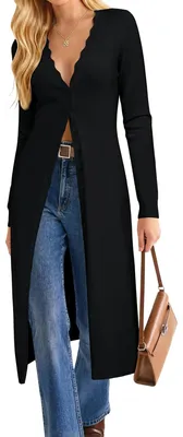 Imagen del producto de Chaqueta de punto larga para mujer - Negra