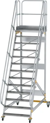 Produktbild von Günzburger Steigtechnik Plattformtreppe 60° fahrbar Stufenbreite 1 m 13 Stufen - 600753