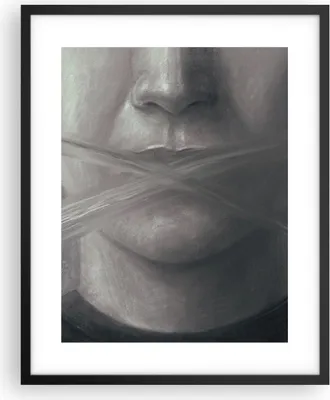 Produktbild von Gerahmtes Poster - Schwarzer Rahmen - Symbol Mund Sprache - 40x50 cm - Wand Bild - Wanddeko - Wandbilder - Kunstposter - Wandposter - Bilderrahmen - Bilder - Kunstdruck - P2BPA40x50-4754