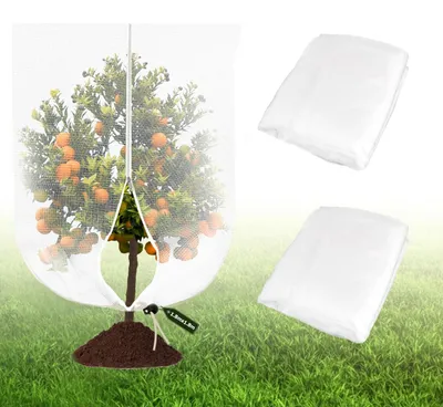 Image de Filet de protection pour plantes, 1,8 x 1,8 m - Filet anti-insectes - Répulsif contre les mouches - Filet robuste - Fermeture éclair/cordon de serrage - Maille fine