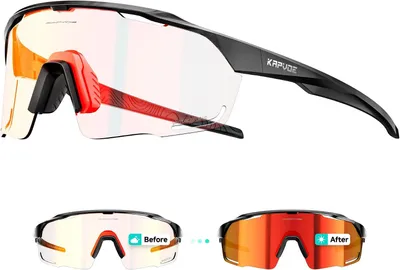 Zdjęcie produktu dla Okulary rowerowe, fotochromowe, męskie i damskie, czerwony i czarny, do jazdy na rowerze