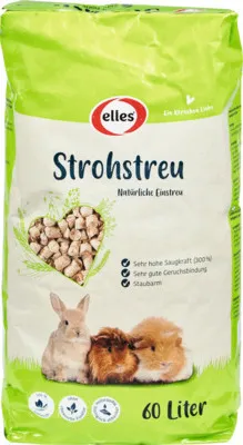 Produktbild von Kleintierstreu elles Strohstreu natürliches Einstreu für Nager und auch Katzen 60 l ca. 24 kg