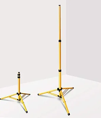 Image de TolleTour Pied pour projecteur de chantier, Pied pour projecteur, Pied pour projecteur réglable en hauteur, Pied en acier, Couleur : jaune