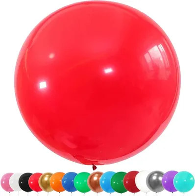 Imagen del producto de Globos de látex, grandes, rojos, de 91 cm de diámetro, paquete de 6 unidades, para decoración