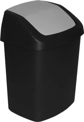 Produktbild von Korb Curver® SWING BIN, 15 Lit., 24.8x30.6x41.8 cm, schwarz/grau, für Abfall