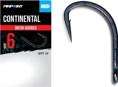 Produktbild von Nash Continental Karpfenhaken mit Widerhaken r. 2