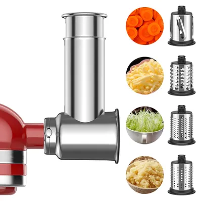 Gemüsereibe aus Edelstahl für KitchenAid, 4 Klingen
