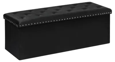 Imagen del producto de Banco de almacenamiento de terciopelo, plegable, 110x40x40 cm, banco con asiento  para el pasillo