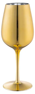 Produktbild von Modernes Gold Weinglas 450ml aus leichtem, bruchsicherem PET-Kunststoff für Events