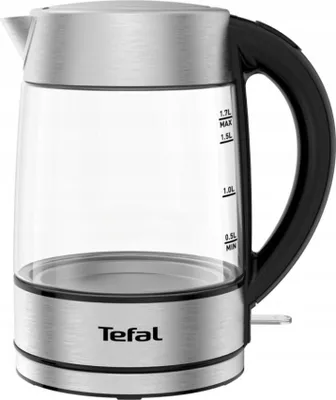 Produktbild von TEFAL KI772D Wasserkocher, 2400 W, 1,7 L, Glas, 360° drehbarer Sockel, Edelstahl/Schwarz