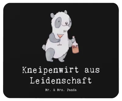 Produktbild von Mr. & Mrs. Panda Mouse Pad Kneipenwirt Leidenschaft - Schwarz - Geschenk, mousematte, mauspad laptop, Kneipe, computer, Bartender, Spruch, Bar, Gaststätte, Mousepad