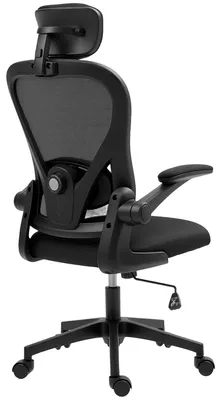 Produktbild von Ergonomischer Bš¹rostuhl, Netz-Bš¹rostuhl mit verstellbarer Kopfstš¹tze und Lendenwirbelstš¹tze, Schwarz