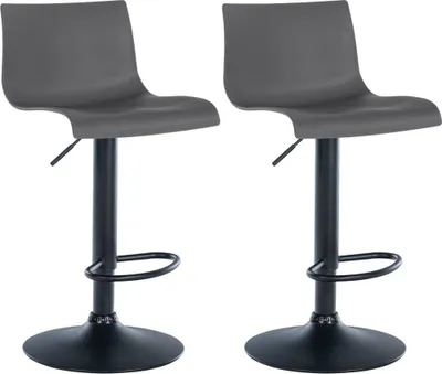 Immagine prodotto di set di 2 sgabelli da bar - stampelle - girevole a 360° con regolazione in altezza | Colore: Grigio | Materiale: Plastica
