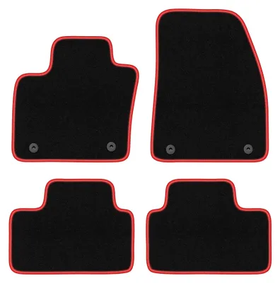 Immagine prodotto di Tappetini in moquette per Volvo XC40 2017- (crossover) – set 4 pezzi, nero/rosso, su misura – Wielganizator CARLUX