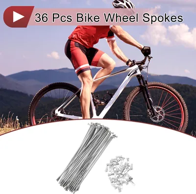 Produktbild von 36 Set 12G Fahrradspeichen 152mm Fahrradradspeichen 45 Stahl Verzinkt Silberton