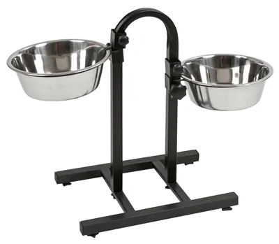 Futterbar Deluxe, 2 Edelstahlschalen, 2800 ml, höhenverstellbar