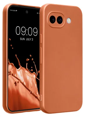 Produktbild von kwmobile Handyhülle für Google Pixel 10a Hülle - weiche Silikon Case metallisch schimmernd - Schutzhülle Cover - Metallic Orange
