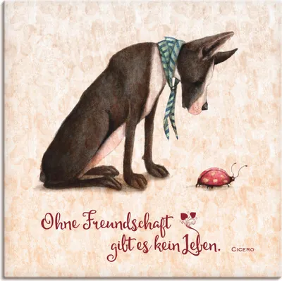 Produktbild von ARTland Leinwandbild Lebensweisheit Freundschaft Größe: 50x50 cm