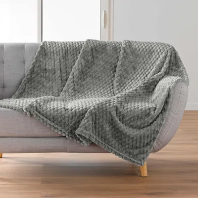 Produktbild von Kuscheldecke Mini Frosty Grau 125x150cm Flanell Relief