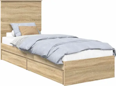 Obrázok produktu pre vidaXL Úložná posteľ Sonoma dub 75 x 190 cm materiál na báze dreva