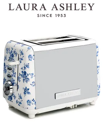 Image de Laura Ashley grille-pain 2 tranches avec 7 niveaux de brunissage et fonction réchauffage, motif China Rose