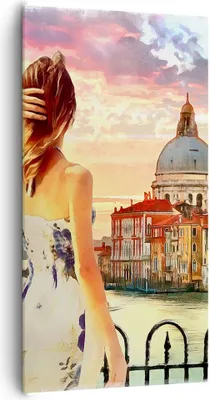 Produktbild von Bild auf Leinwand - Leinwandbild - Venedig Brücke Wasser - 65x120cm - Wand Bild - Wanddeko - Leinwanddruck - Bilder - Kunstdruck - Wanddekoration - Leinwand bilder - Wandkunst - PA65x120-3495