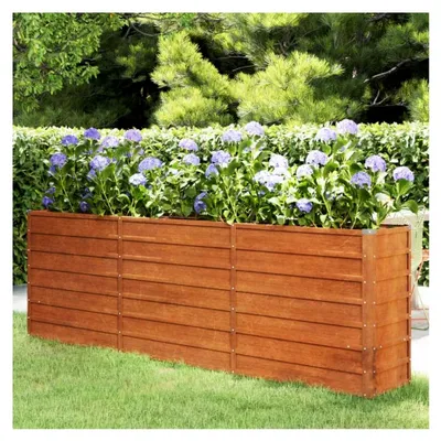 Produktbild von Hochbeet aus Cortenstahl 240x40x77cm rostig