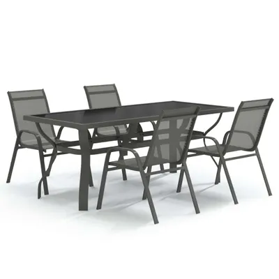 Immagine prodotto di Set da Pranzo da Giardino 5 pz Grigio e Nero