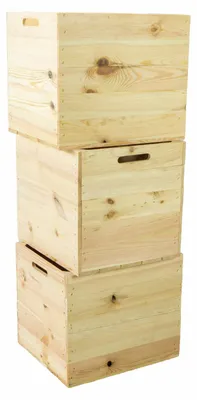 Produktbild von 3er set Holzkiste Natur passend für Kallax und Expeditregale