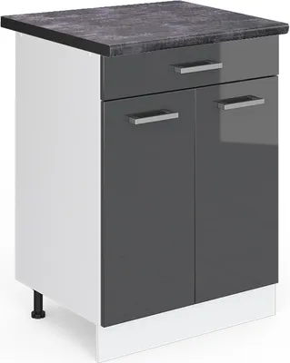 Obrázok produktu pre Kuchynská spodná skrinka Vicco R-Line Antracit vysoký lesk 60 cm so zásuvkou, AP antracit, Model 46704