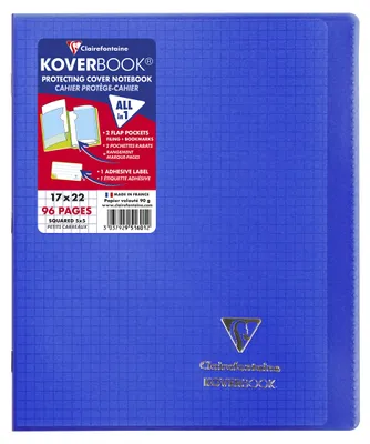 Produktbild von Clairefontaine Koverbook 17 x 22 cm, kariert, 48 Blatt, farbig sortiert
