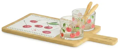 5-teilige Snack- & Dip-Set mit Kirschendesign, 31 cm