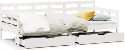 Immagine prodotto di vidaXL Letto da giorno con cassetti bianco 90x200 cm in legno di pino